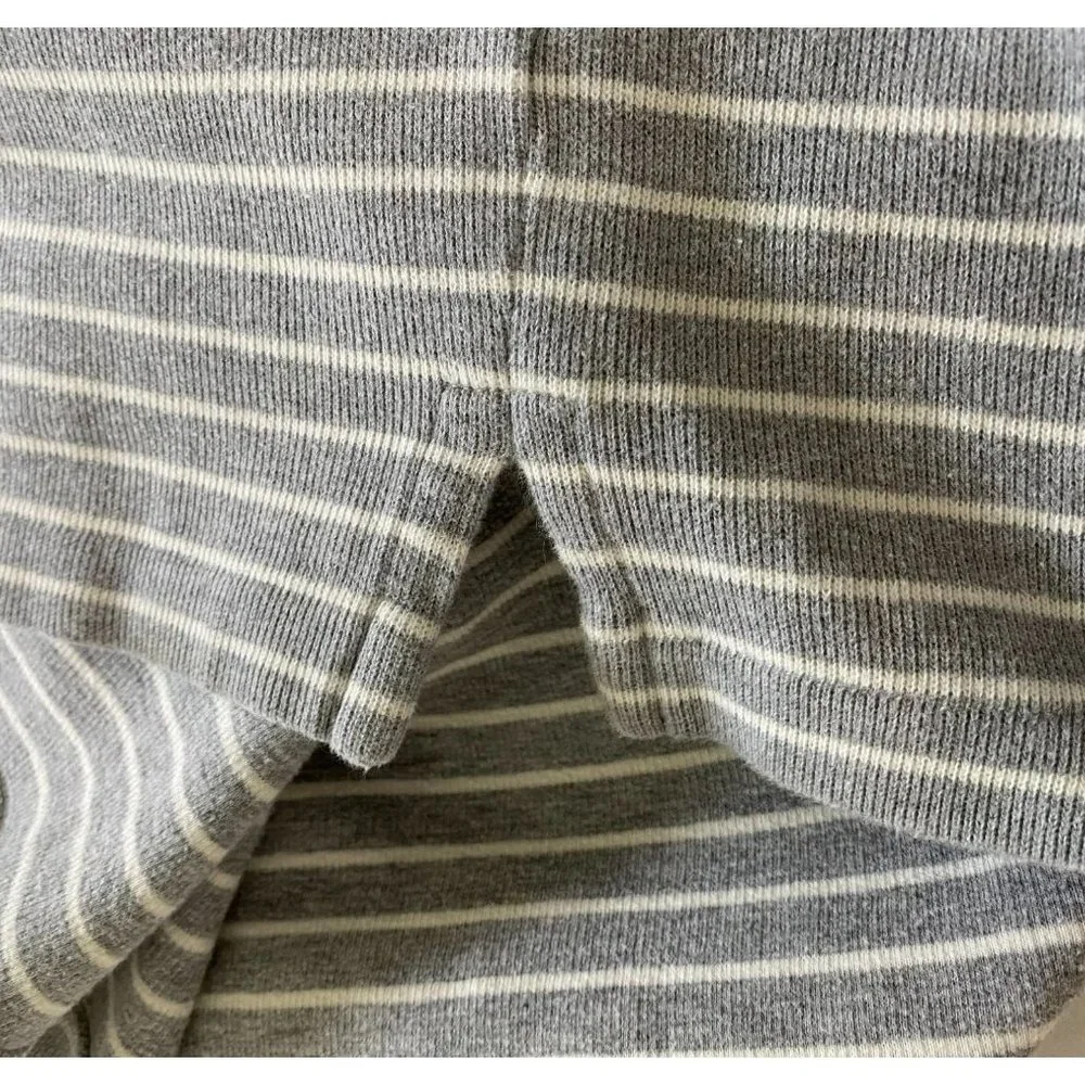 Polo Ralph Lauren Men’s XXL Gray White Striped 100% Cotton Quarter Zip Pullover